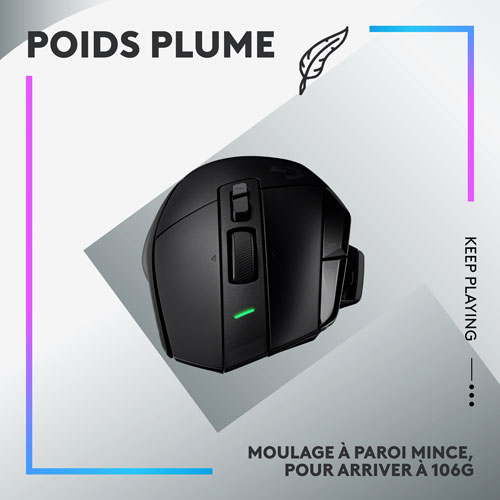 Souris de jeu optique sans fil de 25 000 ppp G502 X PLUS de Logitech - Noir