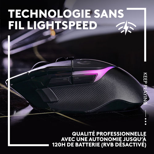 Souris de jeu optique sans fil de 25 000 ppp G502 X PLUS de Logitech - Noir