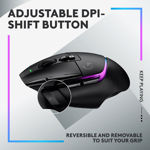 Souris de jeu optique sans fil de 25 000 ppp G502 X PLUS de Logitech - Noir
