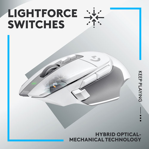 Logitech G502 X LIGHTSPEED 25000 DPI Wireless Optical Gaming Mouse - White