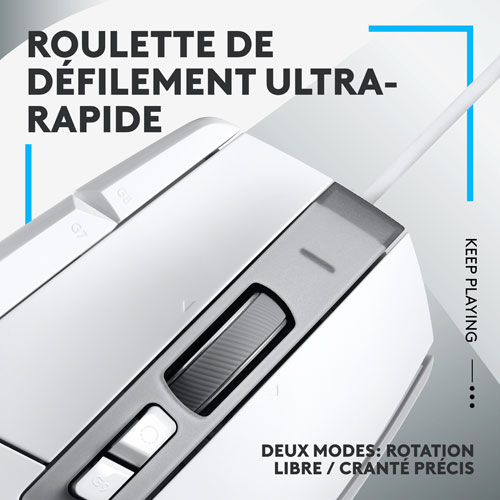 Souris de jeu optique de 25 000 ppp G502 X de Logitech - Blanc