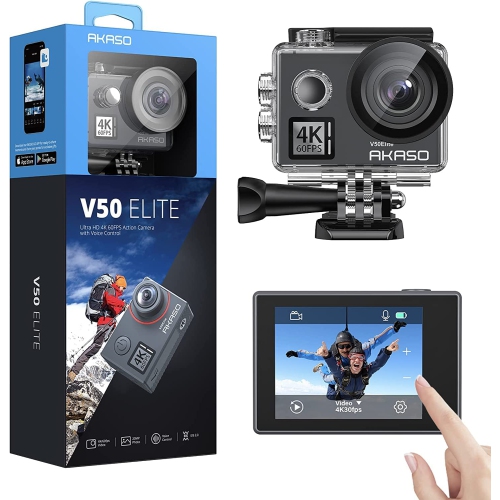 Open Box - AKASO V50 Elite 4K 60fps Touch Screen WiFi Action Camera Voice Control EIS
