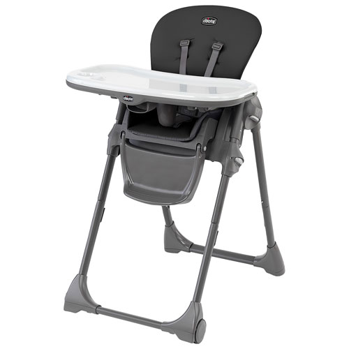 Chicco Polly Space-Saving Foldable High Chair with Tray - Black