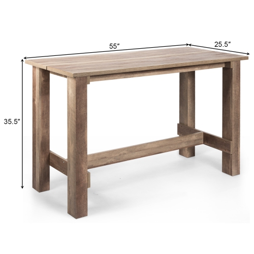 Gymax Dining Table Counter Height Rectangular Kitchen Living Room