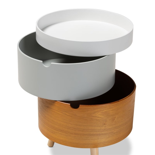 Bowery Hill Modern 3-Tier Wood End Table with Removable Top in White and Multi
