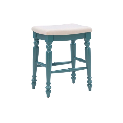Linon Marino 25" Wood Backless Counter Stool in Blue
