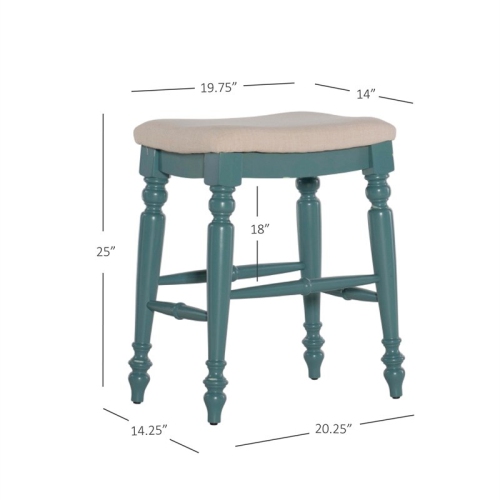 Linon Marino 25" Wood Backless Counter Stool in Blue