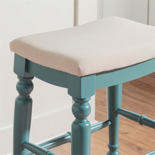 Linon Marino 25" Wood Backless Counter Stool in Blue