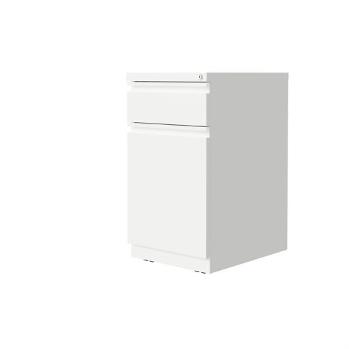 Hirsh 20-inch Deep Mobile Pedestal File 2 Drawer Metal Box Backpack White