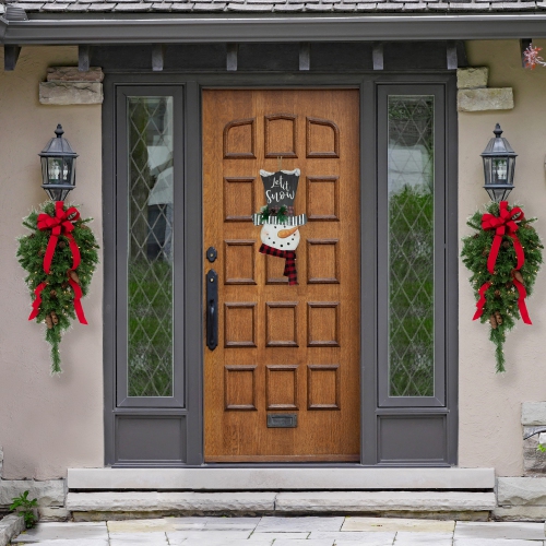 Pre-Lit Dakota Red Pine Artificial Christmas Teardrop Swag - 30" - Clear AlwaysLit Lights