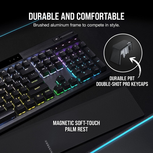 Clavier de jeu mécanique K70 RGB PRO avec touches PBT DOUBLE matériau PRO — VITESSE CHERRY® MX