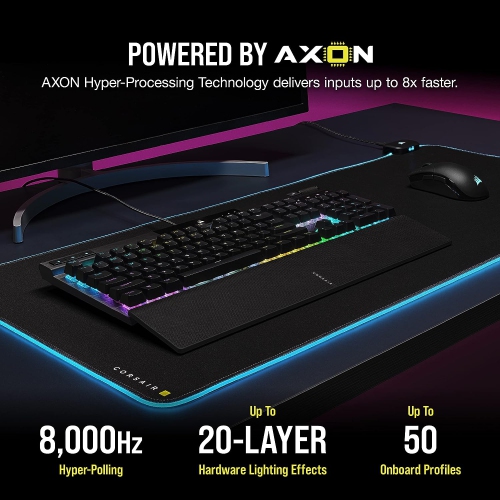 Clavier de jeu mécanique K70 RGB PRO avec touches PBT DOUBLE matériau PRO — VITESSE CHERRY® MX