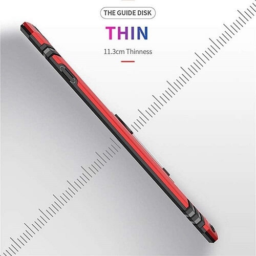 For Apple iPhone XR Red Military Grade 360 Degree Rotating Metal Magnetic Ring Car Mount Holder Kickstand Shockproof Heavy Duty Cover