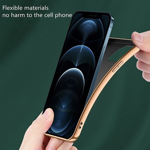 For Apple iPhone 12 Green Leather Soft Luxury Stream Plating Elegant Cover Case