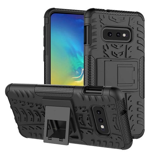 Samsung Galaxy S10e Black Case Shockproof Heavy Duty Tough Kickstand Protective Rugged Case Cover