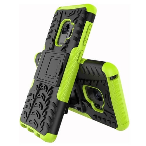 Samsung Galaxy S9 Green Case Shockproof Heavy Duty Tough Kickstand Protective Rugged Case Cover