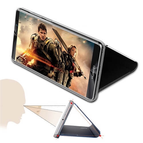 Samsung Galaxy Note 8 Purple Smart Mirror View Clear Luxury Flip Stand Slim Case Cover