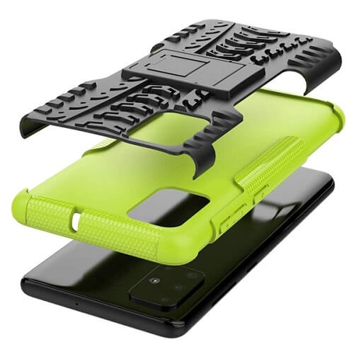 Samsung Galaxy A31 Green Case Shockproof Heavy Duty Tough Kickstand Protective Rugged Case Cover