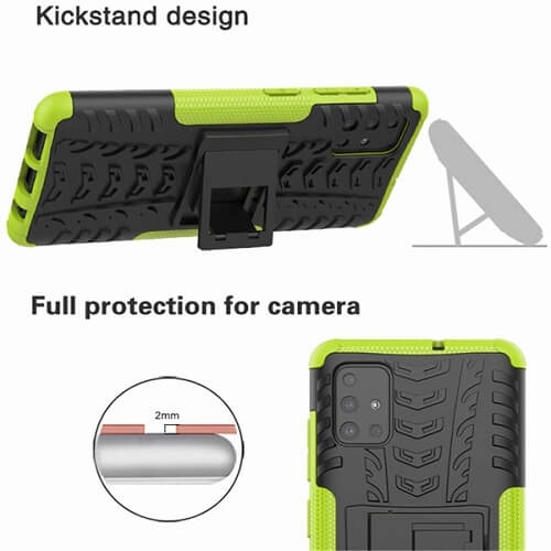 Samsung Galaxy A31 Green Case Shockproof Heavy Duty Tough Kickstand Protective Rugged Case Cover