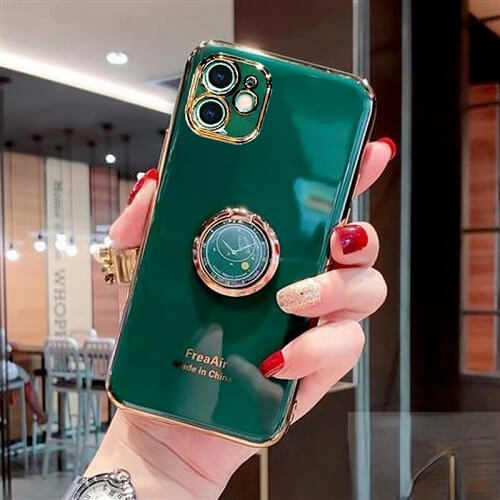 SUPERSHIELD  Apple Iphone 11 Dark Ring Case Luxury Stream Plating Elegant Cover Case In Green