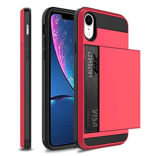 Pour Apple iPhone XR rouge, étui robuste, 360/pqt