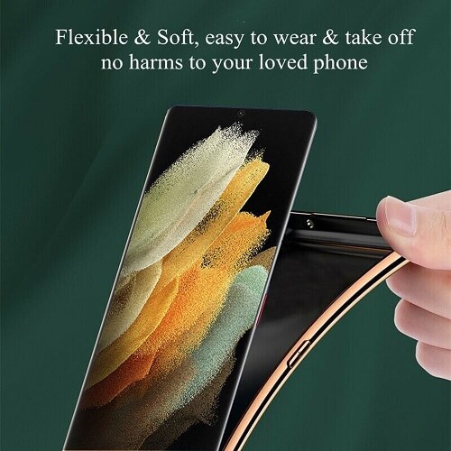 Pour Galaxy S21 de Samsung, étui souple en cuir avec placage de luxe élégant