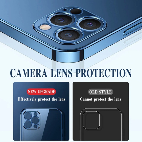 For Apple iPhone XR Blue Smart Shockproof Luxury Stream Electro Plating Elegant Cover Case