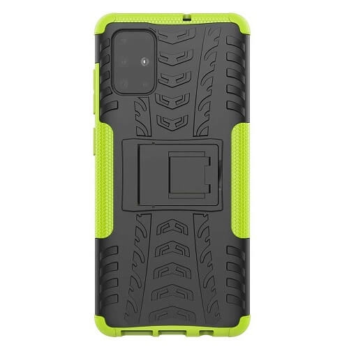 Samsung Galaxy A71 Green Case Shockproof Heavy Duty Tough Kickstand Protective Rugged Case Cover