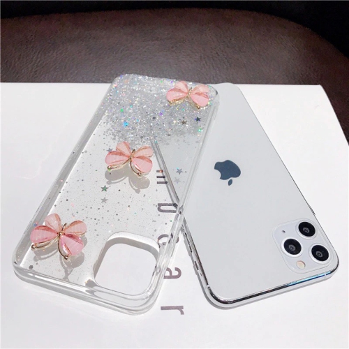 For Apple iPhone XS Pink Smart Shockproof Glitter Crystal butterfly Wrist Strap Cover Case