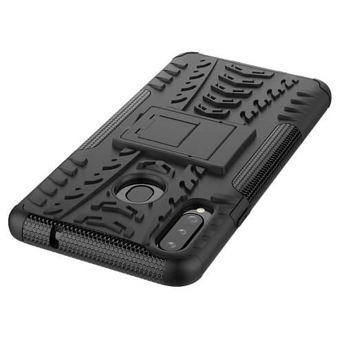 Samsung Galaxy A20s Black Case Shockproof Heavy Duty Tough Kickstand Protective Rugged Case Cover