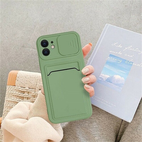 For Apple iPhone 11 Green Smart Shockproof Slide Camera Protector