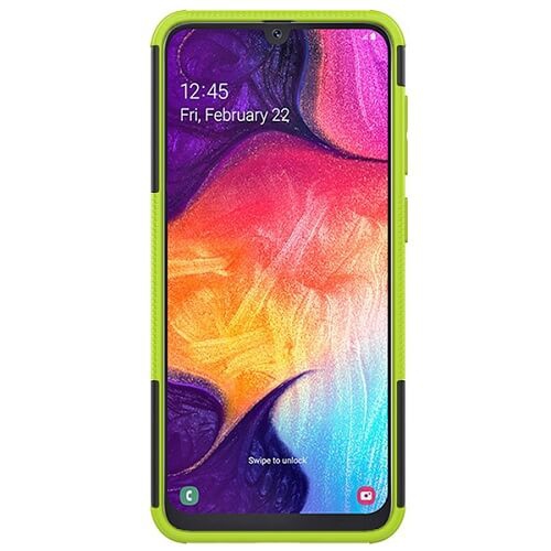 Samsung Galaxy A70 Green Case Shockproof Heavy Duty Tough Kickstand Protective Rugged Case Cover