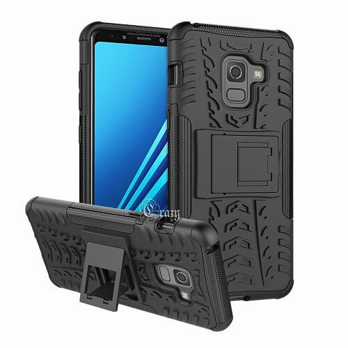 SUPERSHIELD  Samsung Galaxy A8 2018 Case Shockproof Heavy Duty Tough Kickstand Protective Rugged Case Cover In Black