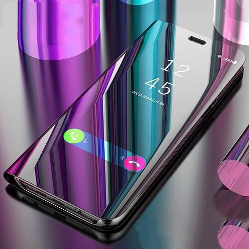 Samsung Galaxy S9 Plus Blue Smart Mirror View Clear Luxury Flip Stand Slim Case Cover