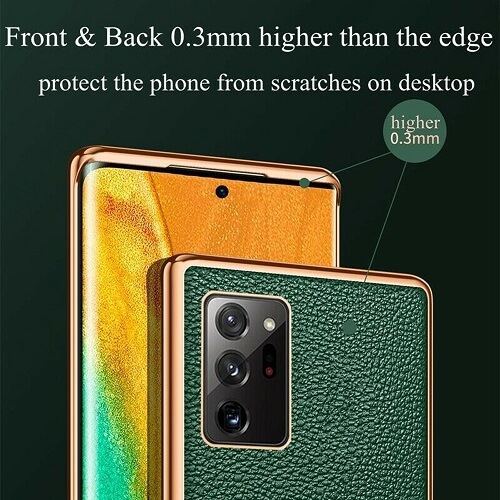 For Samsung Galaxy S21 Ultra Blue Leather Soft Luxury Stream Plating Elegant Cover Case