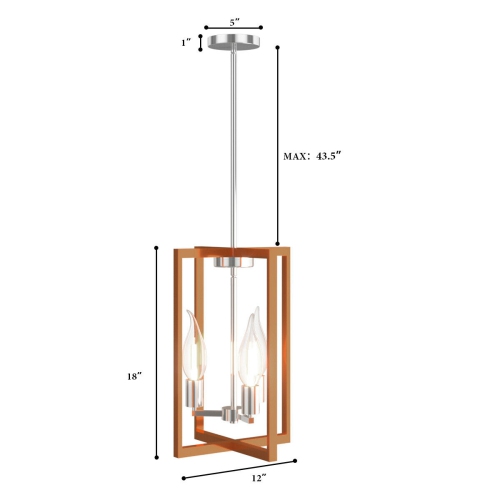 Gymax 3-Lights Pendant Lamp Flush Mount Geometric Metal Chandelier w/ Iron Lamp Shade