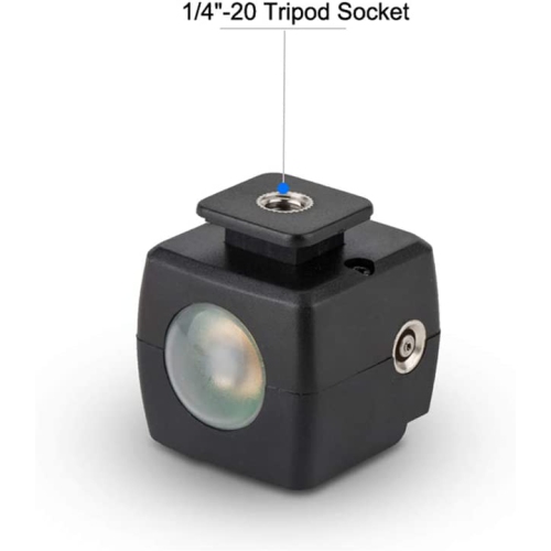 Optical Flash Slave Trigger Hot Shoe Sync Adapter with PC Socket, Optical Sensor & 1/4'-20 Threaded Socket Cold Shoe for All Flashes Speedlight with