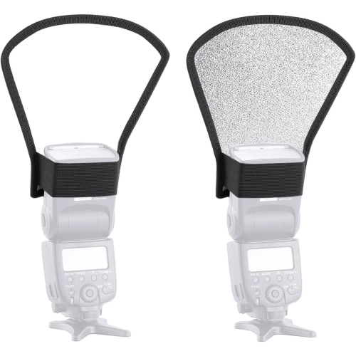 Diffuseur flash argenté/blanc pour flash Speedlite SB-600, SB-800, SB-900, Canon Speedlite 380EX 430EX 550EX 580EX Flash Vivita Flash de Sony Pentax