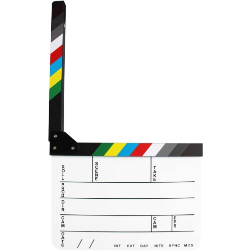 Acrylic Film Directors Clapboard, Hollywood Filming Slate Movie Clapboard Decoration Larger Scene Clapper Board with a Magnetic Blackboard Eraser and