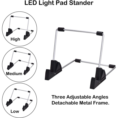 A4 LED Light Pad for Diamond Painting, Super Bright USB Powered Light Board Kit with Detachable Stand, and Black Pad Clip