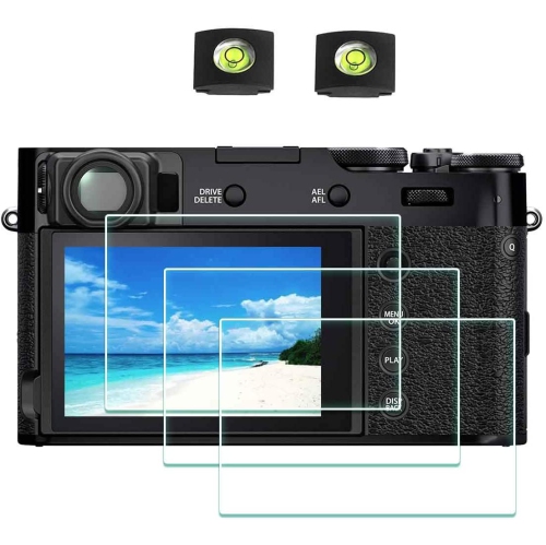 X100V Screen Protector for Fujifilm X100V Fuji Film Digital Camera [3Pack] with Hot Shoe Cover, 0.3mm 9H Hardness Tempered Glass Cover Anti-Scrach