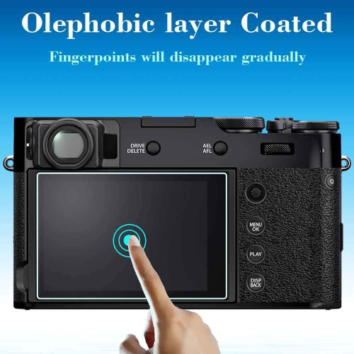 X100V Screen Protector for Fujifilm X100V Fuji Film Digital Camera [3Pack] with Hot Shoe Cover, 0.3mm 9H Hardness Tempered Glass Cover Anti-Scrach