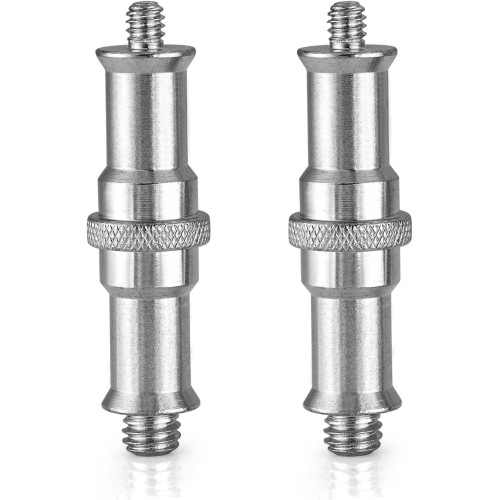 2 Pieces Standard 1/4 to 3/8 inch Metal Male Convertor Threaded Screw Adapter Spigot Stud for Studio Light Stand, Hotshoe/Coldshoe Adapter, Ball Head