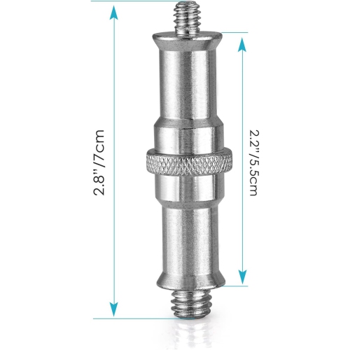 2 Pieces Standard 1/4 to 3/8 inch Metal Male Convertor Threaded Screw Adapter Spigot Stud for Studio Light Stand, Hotshoe/Coldshoe Adapter, Ball