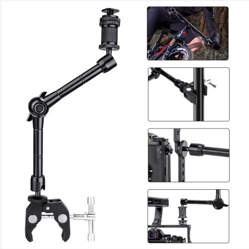 Bras articulé Magic Arm + Super Clamp pour caméra, moniteur ACL, lampe vidéo DEL de 11 po de Fomito