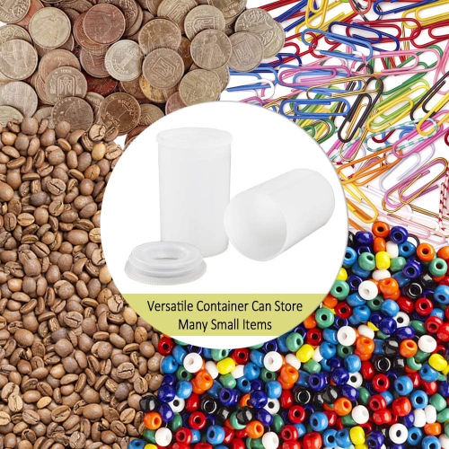 35mm Film Canisters with Caps Plastic White Empty Film Canister Case Bulk with Lids Storage Reel Containers for Storing Film, Small Accessories, Beads