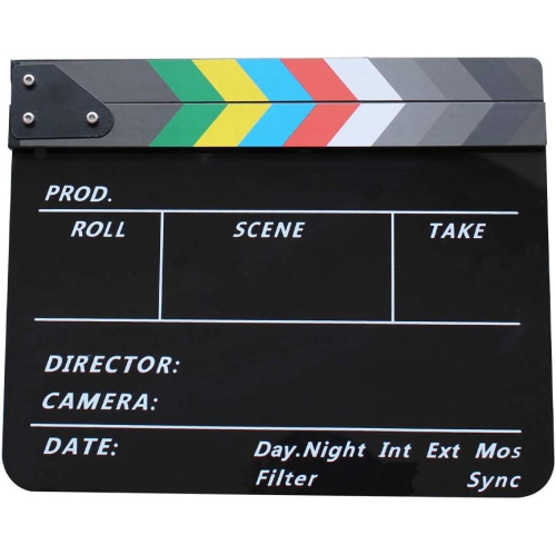 Movie Directors Clapboard, Photography Studio Video TV Acrylic Clapper Board Dry Erase Film Slate Cut Action Scene Clapper with a Magnetic Blackboard