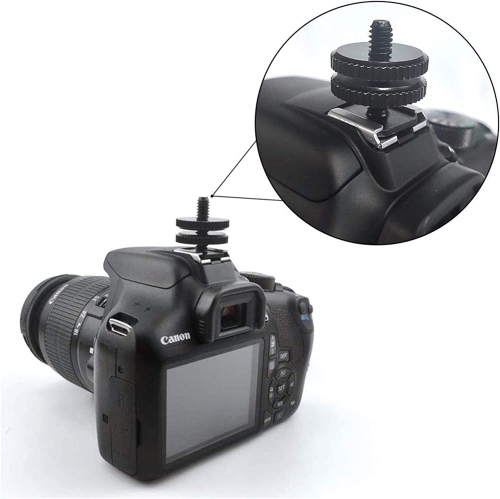 2pc Portable Camera hot Shoe Holder to 1/4'-20 Tripod Screw Adapter,Flash Shoe Mount for DSLR Camera Rig