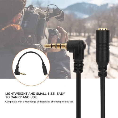 3-Pole TRS to 4-Pole TRRS Microphone Adapter Cable,3.5mm Earphone Headphone Adapter Connector TRS to TRRS Converter Cable Line