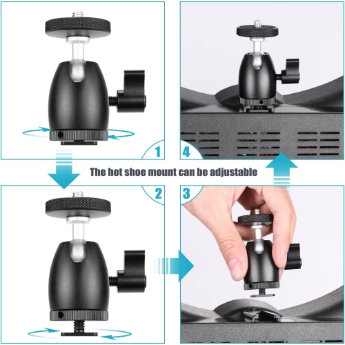 Mini Ball Head with Lock and Hot Shoe Adapter Camera Cradle